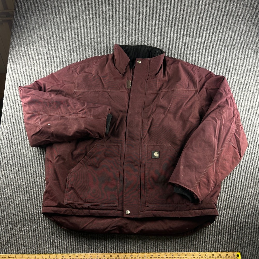 Carhartt J174 RDW Redwood Shoreline Nylon Work Jacket Mens XL Regular Burgundy
